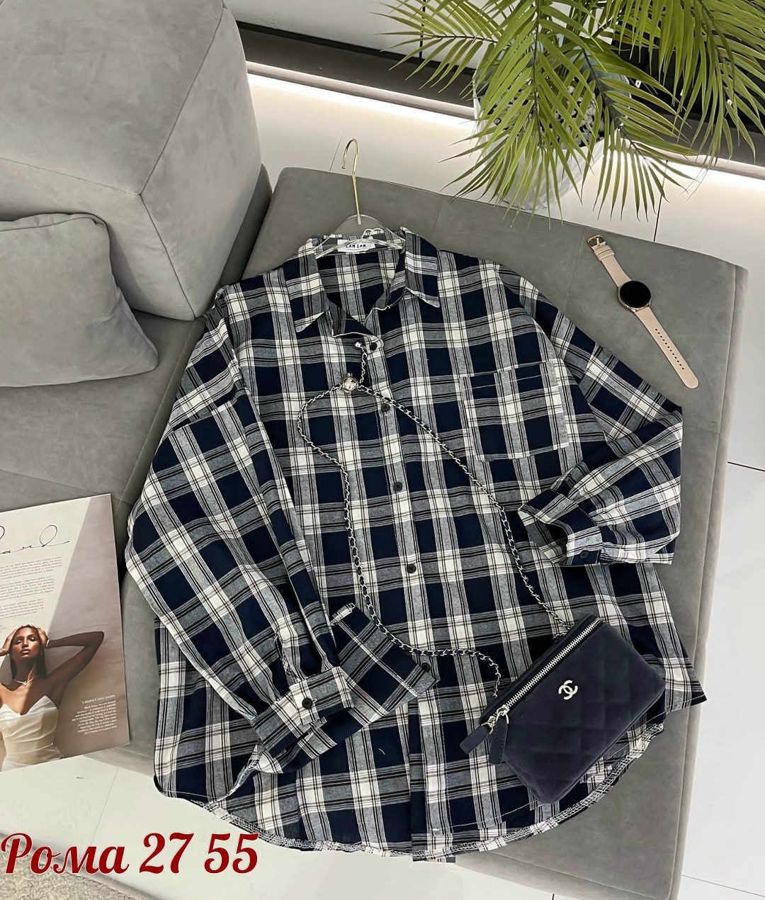 рубашка женская в клетку оверсайз,рубашка оверсайз в клетку thirteen brand,женская рубашка,рубашка в клетку,рубашка