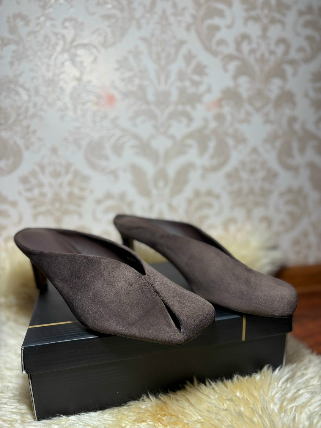 ,замшевые мюли,мюли kitten heel,женская ,женские мюли