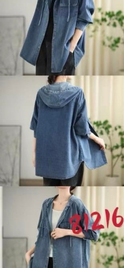 джинсовая рубашка с капюшоном,женская джинсовая куртка с капюшоном,куртка джинсовая женские,джинсовая куртка с капюшоном,женская повседневная джинсовая рубашка с капюшоном