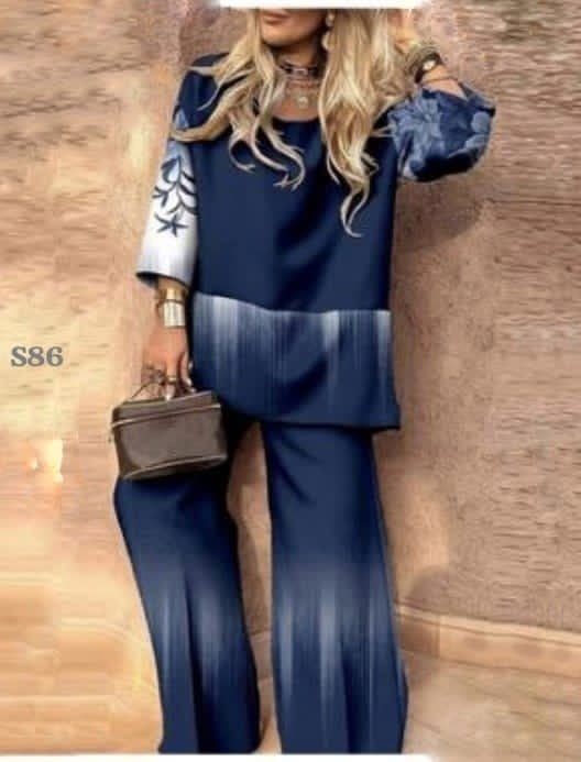 костюм с брюками,повседневный костюм,костюм с принтом,брюки с широкими штанинами,женский повседневный костюм из двух предметов