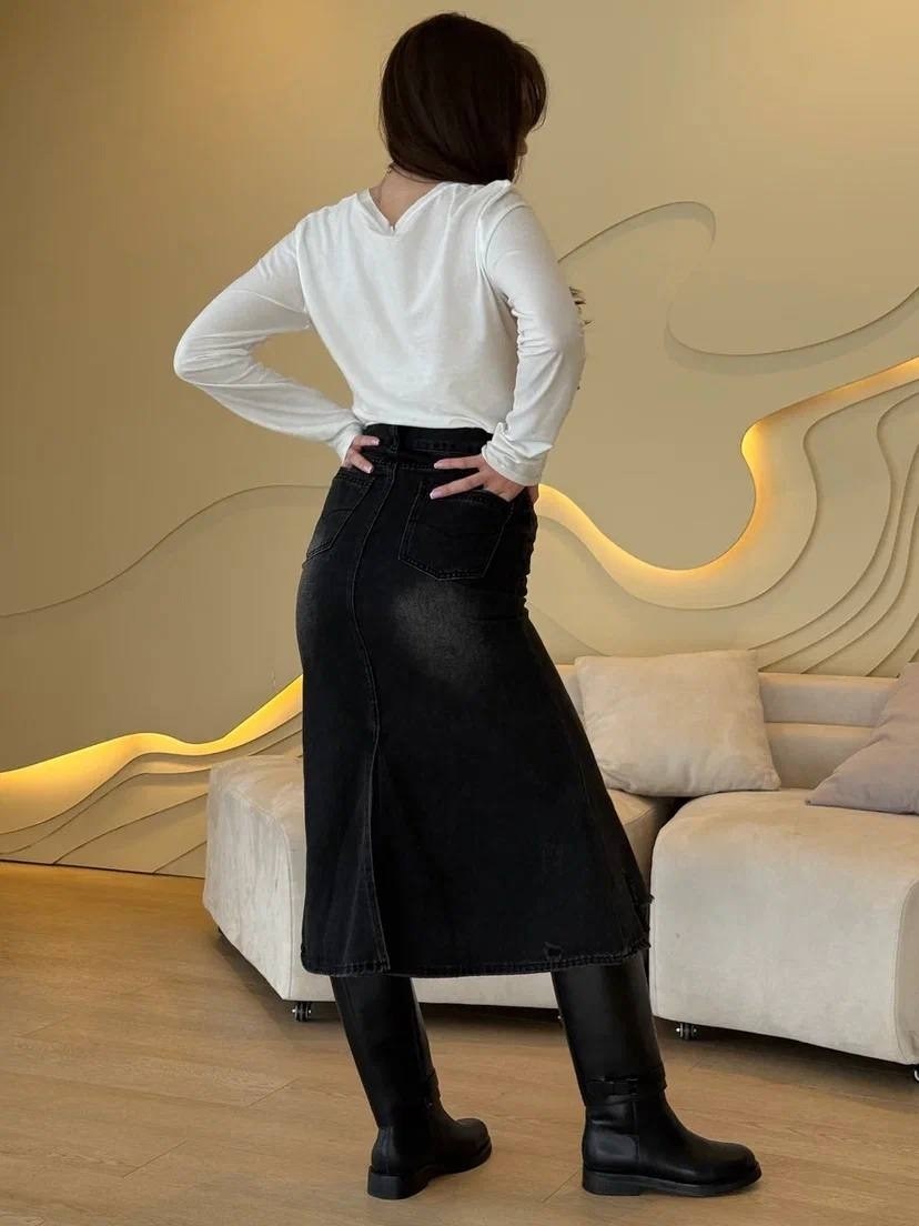 юбка миди джинсовая прямая с разрезом спереди,юбка джинсовая длинная с разрезом savkatov style,юбка джинсовая длинная с разрезом,юбка джинсовая миди с разрезом,юбка женская миди джинсовая прямая с раз