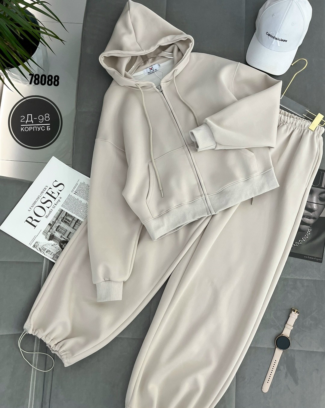 костюм спортивный на молнии с кулиской konst&kris 255151756,женские костюмы на флисе,костюм двойка,спортивный костюм женский на флисе,спортивный костюм женский