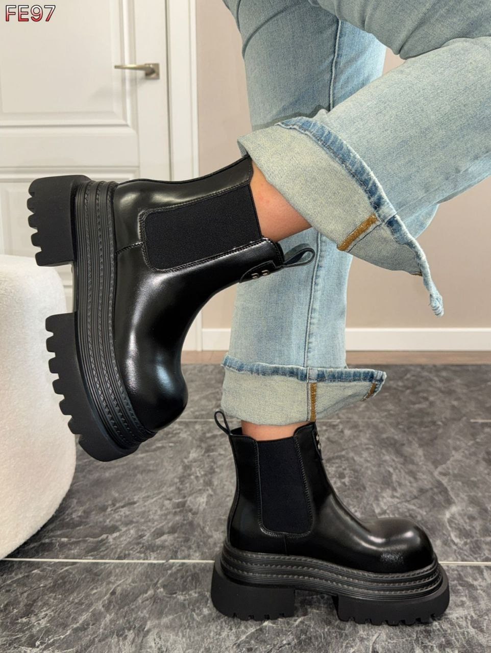 ботинки челси женские,ботинки челси на тракторной подошве берцы зимние millions fashion shoes цвет черный,ботинки челси,ботинки челси демисезонные,