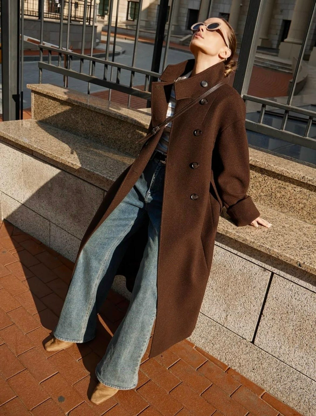 коричневое пальто женское,длинное пальто,пальто коричневое,шерстяное пальто,пальто dava 7006 шоколадное