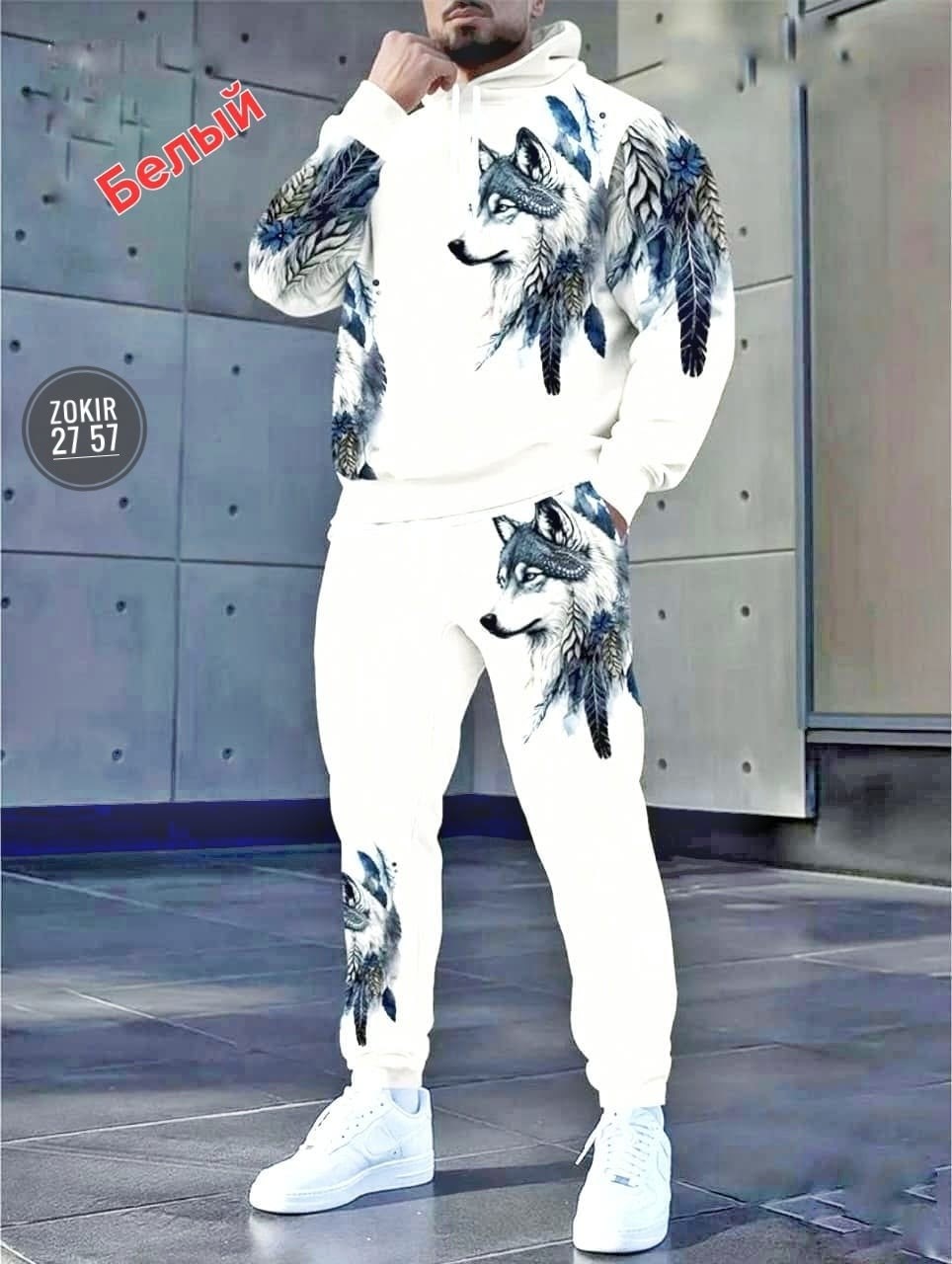 мужские спортивные костюмы,мужские толстовки с капюшоном с 3d принтом волка,мужские толстовки с капюшоном и 3d принтом снежного волка,спортивный костюм мужской с волком,волк костюм