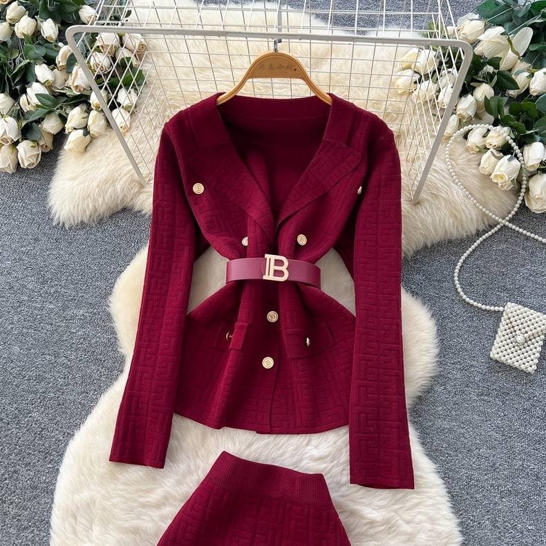 вязаные костюмы,костюм с юбкой,зимний вязаный костюм,вязаные комплекты,женский трикотажный костюм из двух предметов