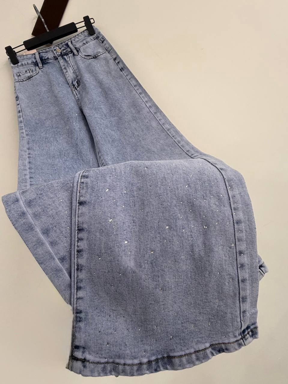 джинсы со стразами женские,брюки женские больших размеров с высокой талией с принтом джинсы широкие 6xl синий,джинсы стразы,джинсовые брюки,широкие джинсы