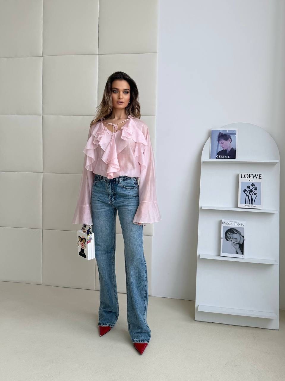 блузка женская с рюшей,блуза из шифона с рюшами,розовая блузка,женская блузка,шифоновая блузка женская с рюшами