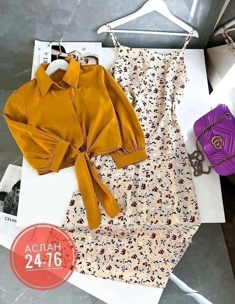 комплект сарафан и рубашка,женские летние костюмы,костюм двойка платье и рубашка,платье сарафан с рубашкой,сарафан с рубашкой