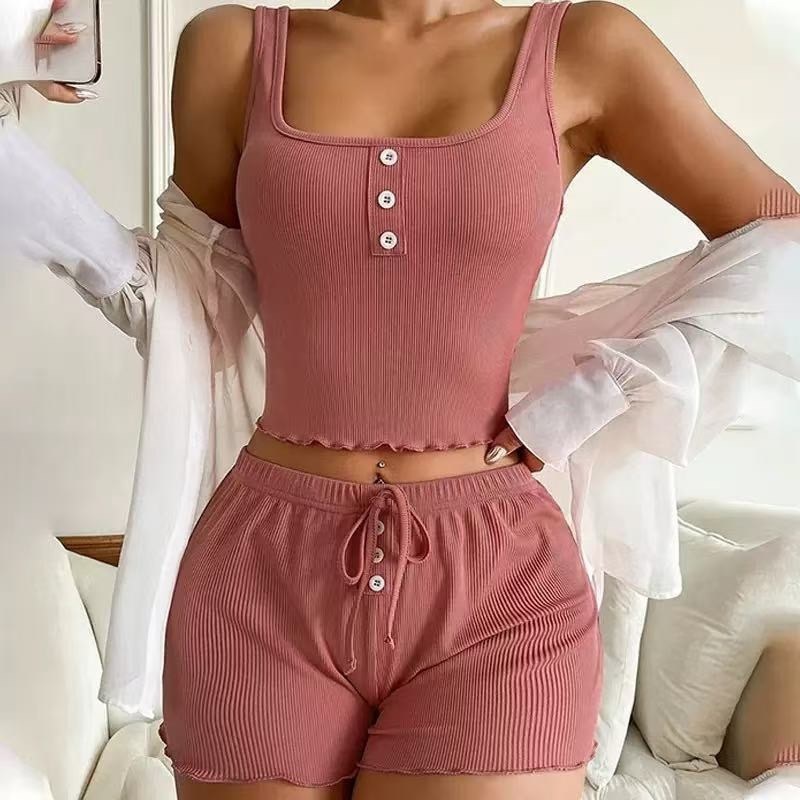 летний однотонный пижамный комплект для женщин,пижама в рубчик женская с шортами,пижама женская с шортами и топ,пижама женская комплект,женские пижамные комплекты