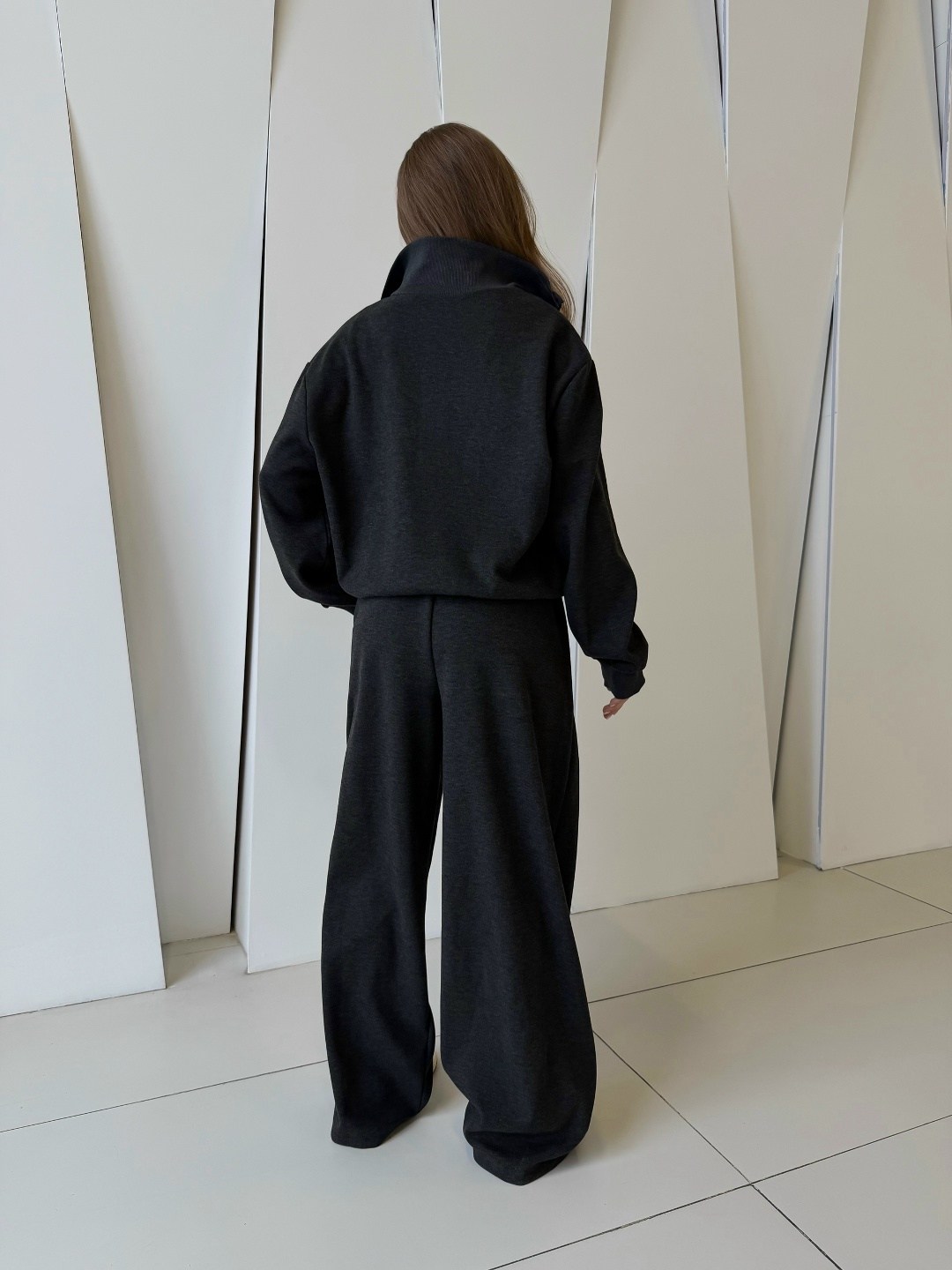 спортивный костюм оверсайз voi-fashion,брючный костюм,костюм с брюками,женский костюм с брюками,костюм брюки и кофта