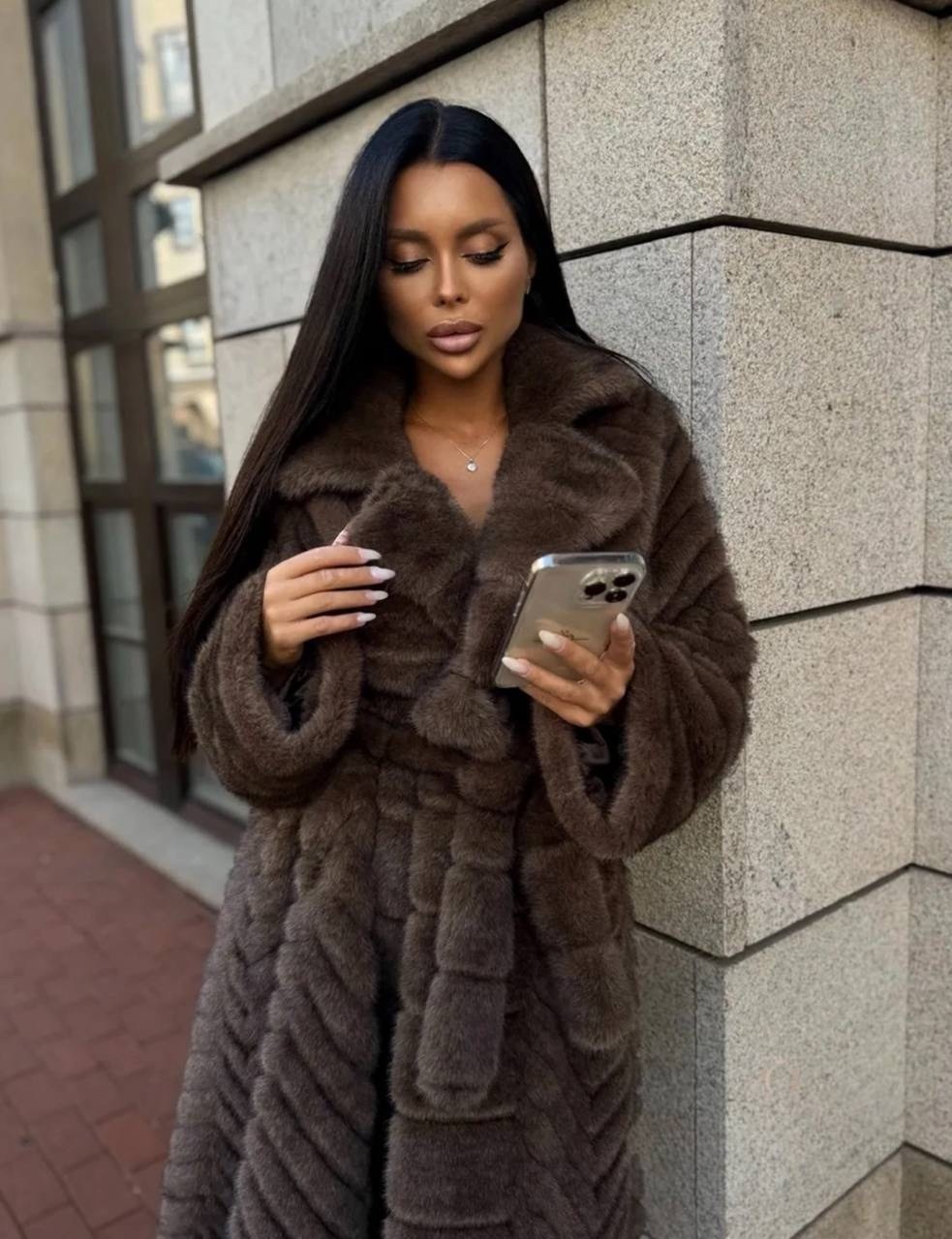 шуба из эко меха под норку,шуба из искусственного меха под норку,шуба под норку елочка 125 см memfys brand,шуба,шуба из экомеха