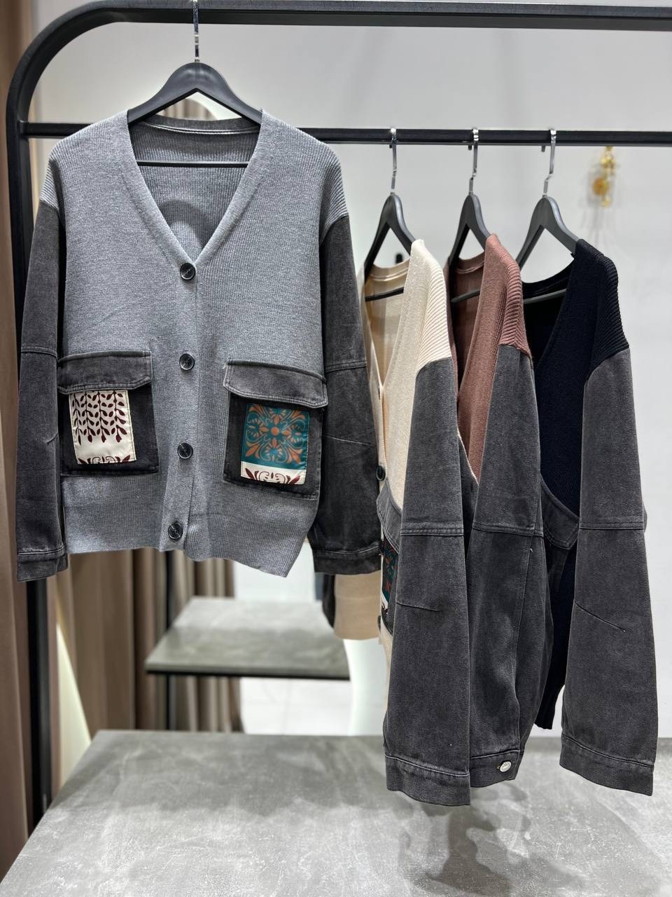 джинсовый кардиган,кардиган,кардиган с карманами,вязаный кардиган с карманами,джинсовый кардиган с карманами