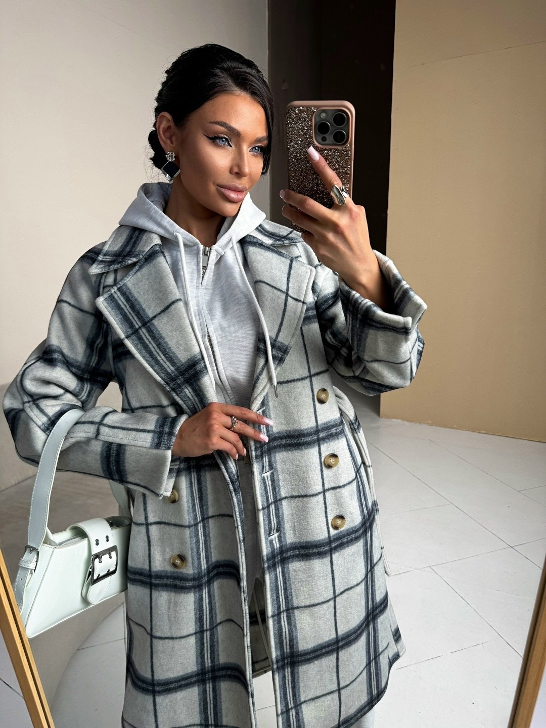 пальто в клетку,стильное пальто,пальто bezko в клетку,пальто модное,пальто с поясом