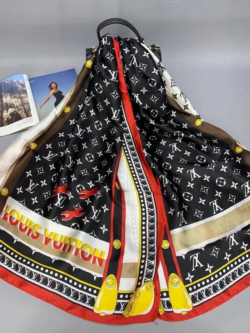 брендовый женский палантин louis vuitton,брендовый палантин,шарф шелковый,брендовый платок,шелковые платки