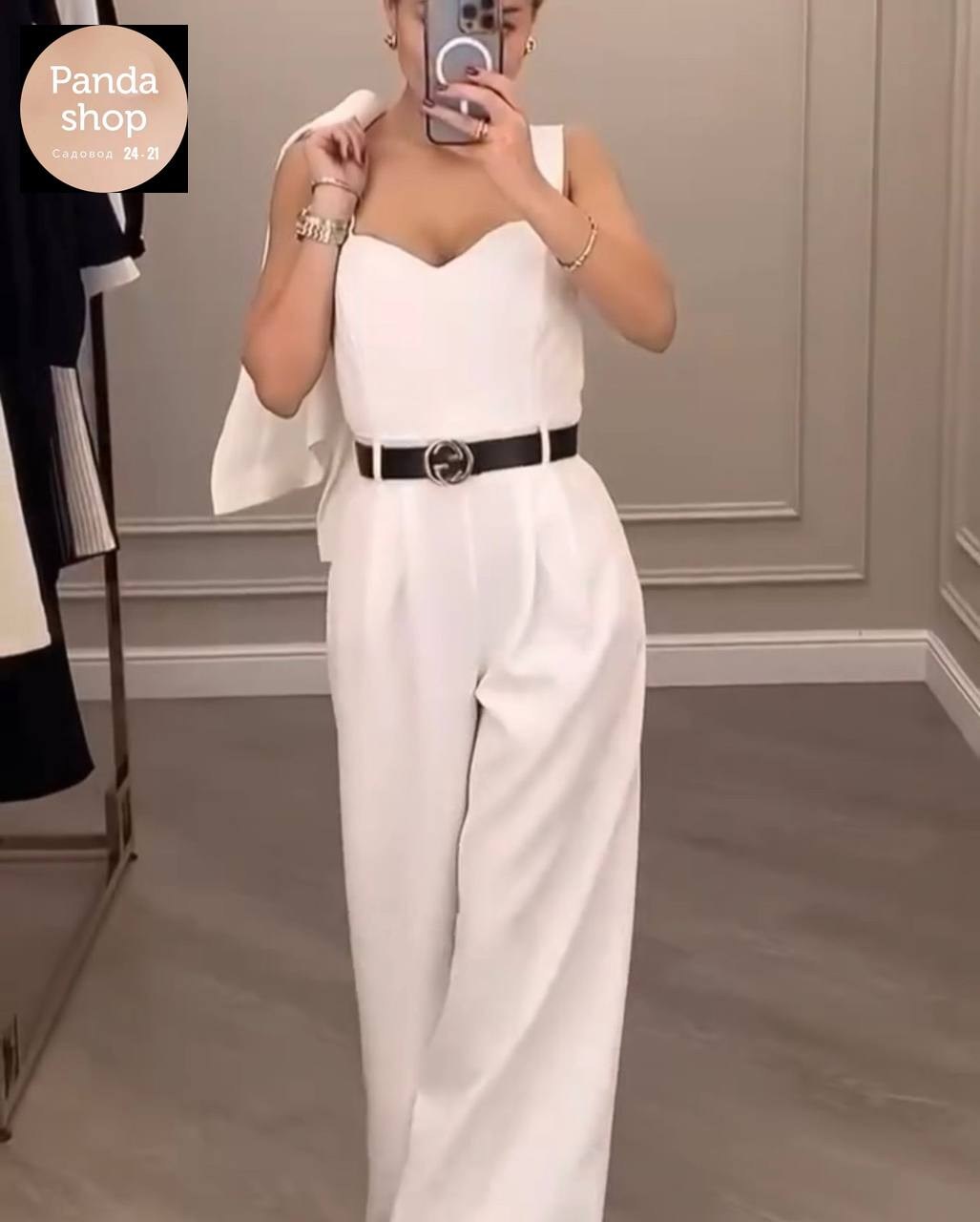 костюм с брюками палаццо,белый костюм женский брючный палаццо,белый брючный костюм палаццо,брючный костюм,костюм белый брючный