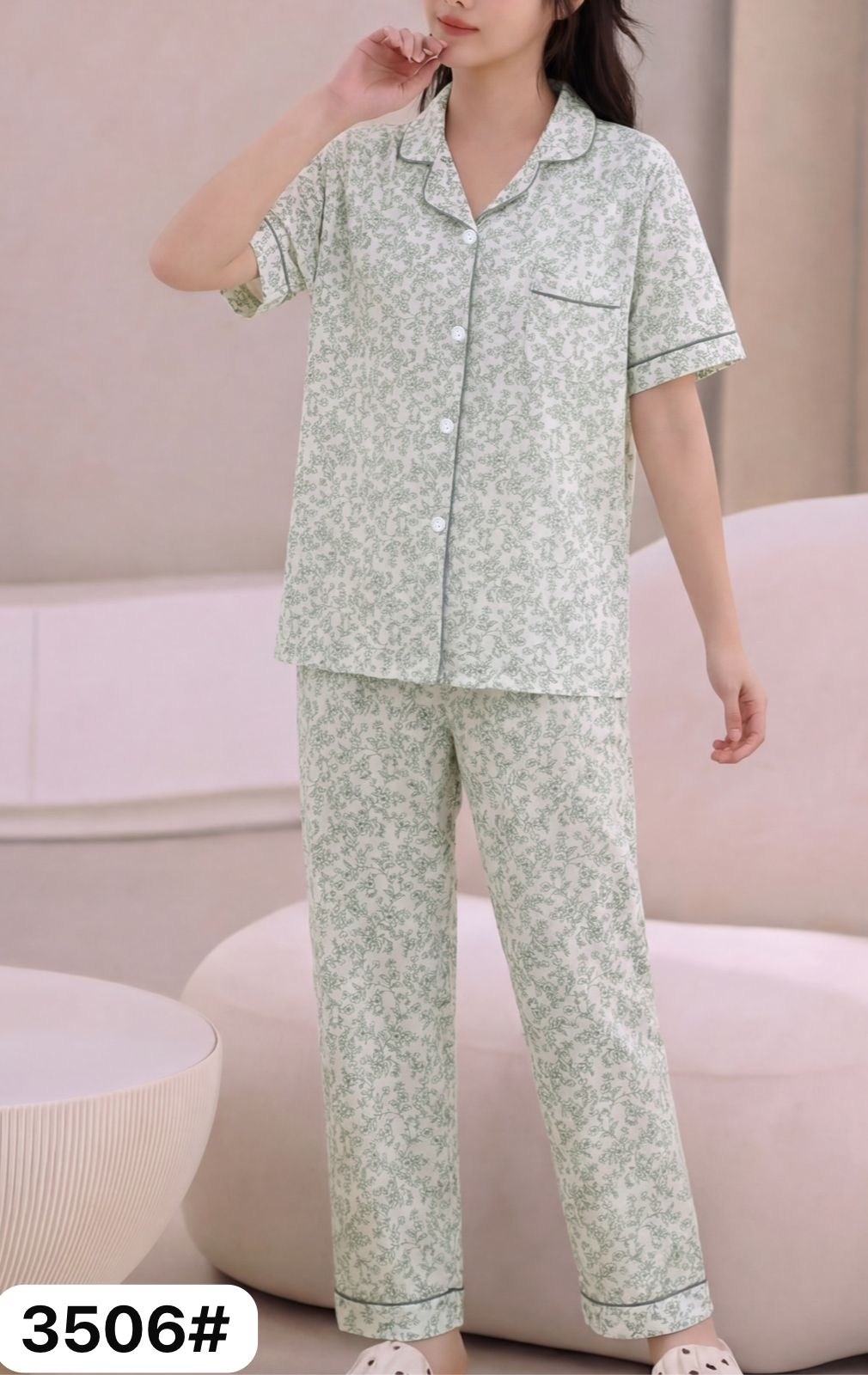 пижама муслиновая 3 в 1 с рубашкой шортами и штанами elmira_home,пижама женская,комплект пижама,пижама женская комплект,пижама женская с брюками