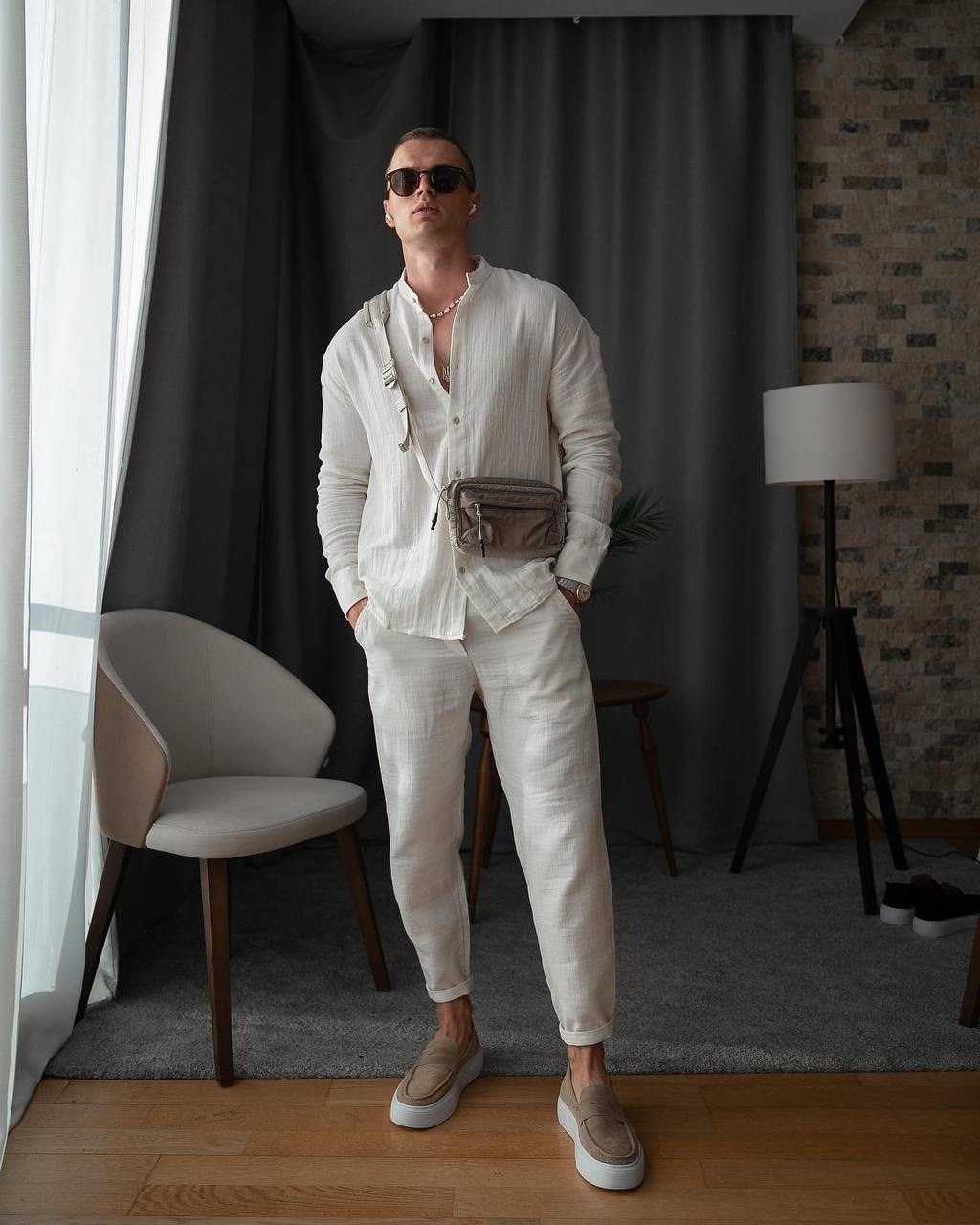 костюм летний с брюками и рубашкой муслин win fashion цвет серый,костюм летний с брюками и рубашкой муслин win fashion 223814253,мужской костюм двойка,костюм двойка для мужчин лен,мужской летний костю