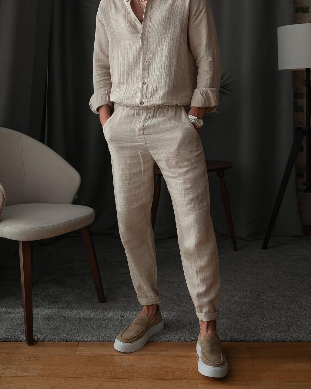 костюм летний с брюками и рубашкой муслин win fashion цвет серый,костюм летний с брюками и рубашкой муслин win fashion 223814253,мужской костюм двойка,костюм двойка для мужчин лен,мужской летний костю