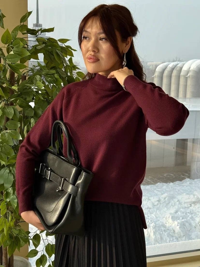 свитер romgil рв0124-ше5 темно-бордовый,джемпер romgil рв0285-ше5 ежевичный,бордовый свитер,свитер с высоким воротником,свитер женский