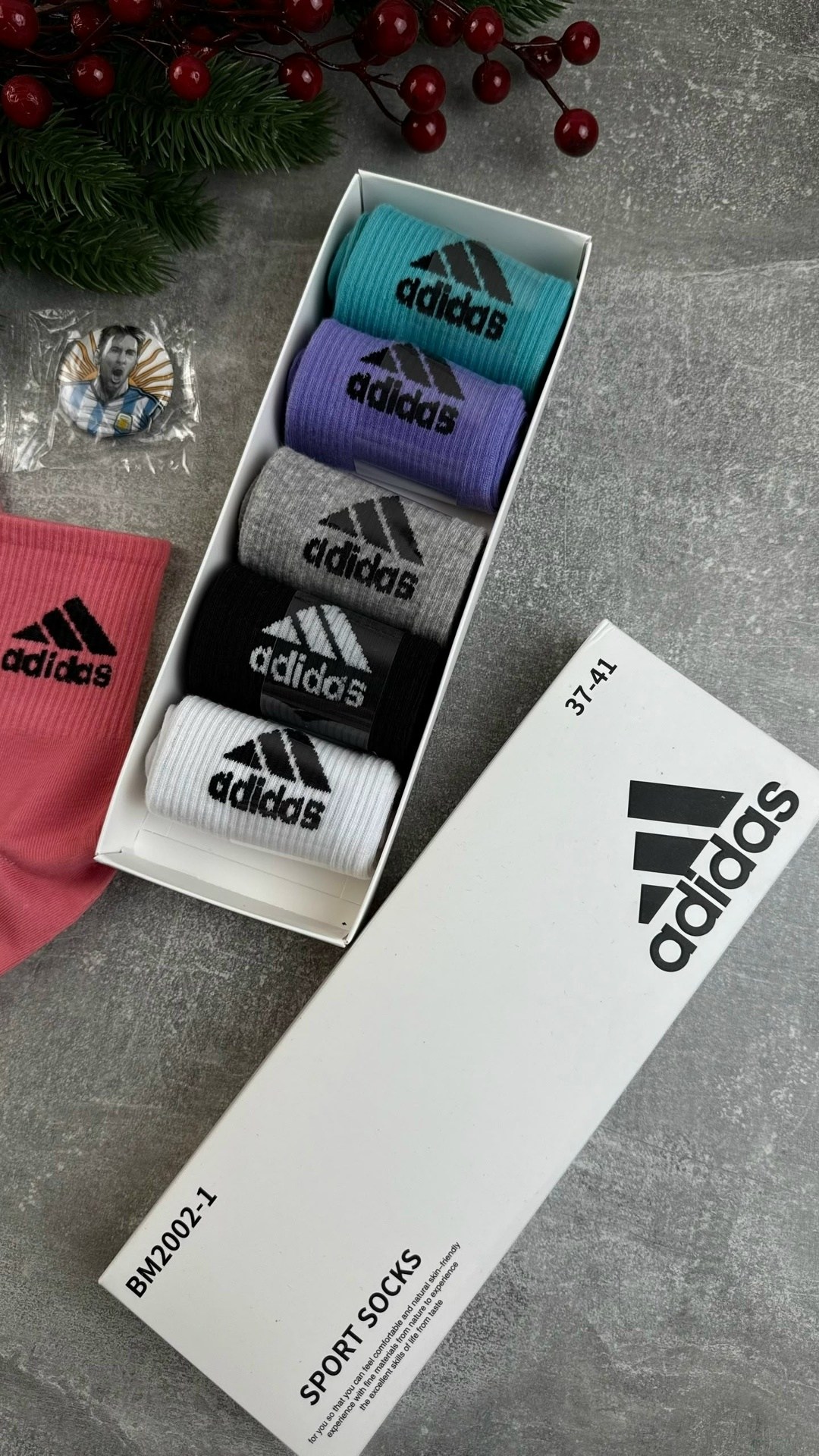 комплект носков adidas,набор носков adidas,носки adidas,носки женские adidas,носки адидас в синей коробке