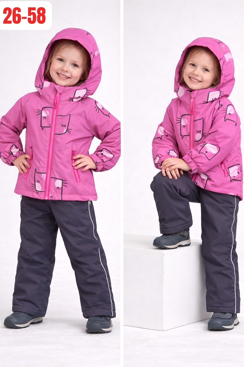 комплект верхней одежды threea,комплект верхней одежды,куртка со штанами,костюм демисезонный для девочки,комплект верхней одежды stella