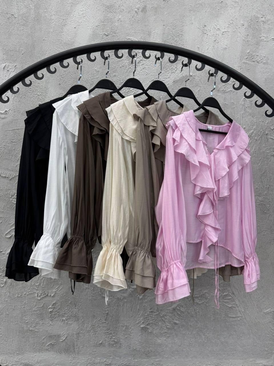 женская блузка,женская блуза,блузка с воланами легкая,блузка из шифона,блузка
