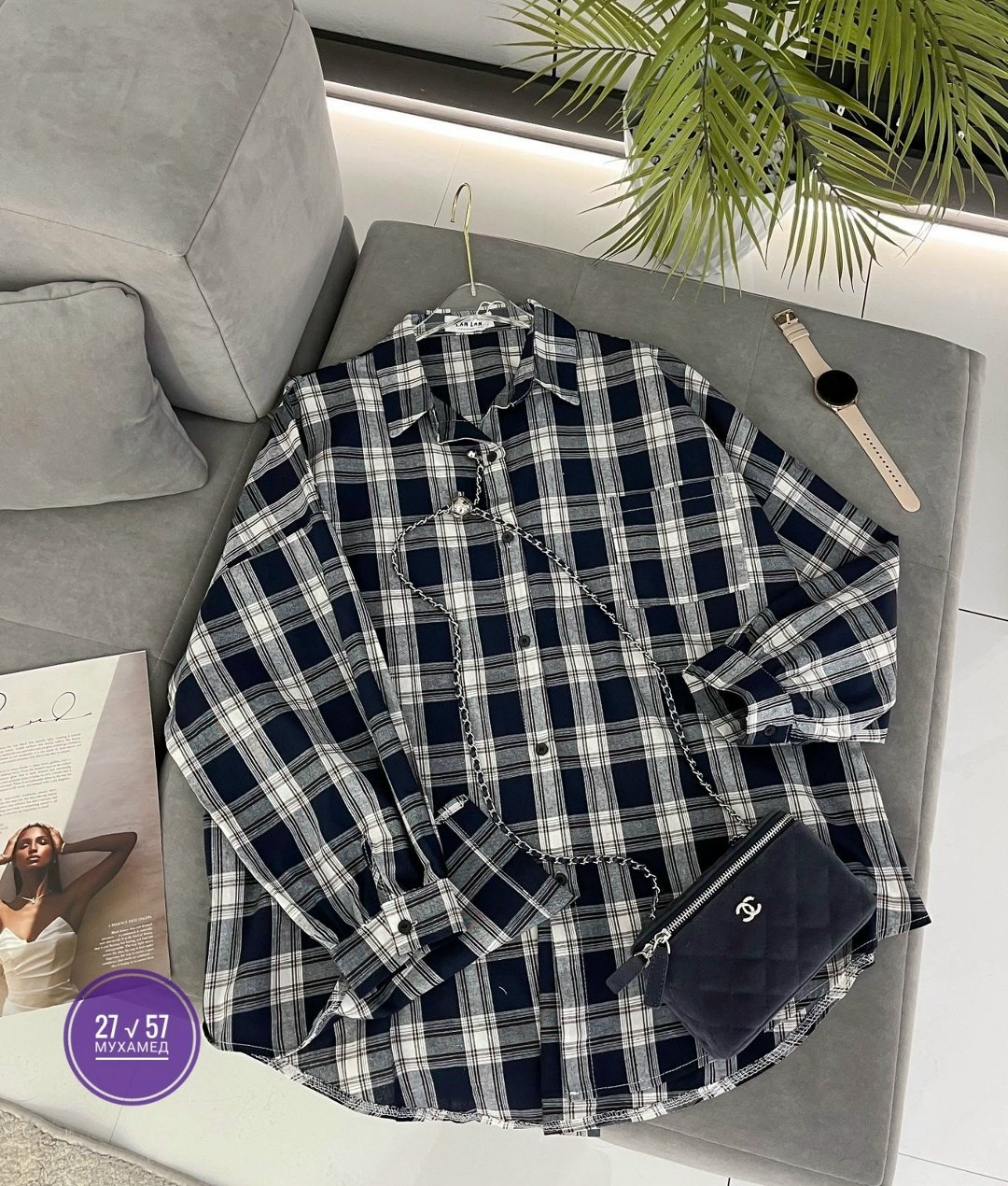 рубашка оверсайз в клетку thirteen brand,рубашка классическая в клетку оверсайз la fashion,женская рубашка в клетку,женская клетчатая рубашка,рубашка в клетку оверсайз удлиненная zzar