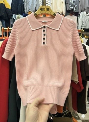 вязаная футболка,свитер поло,трикотажные футболки,летние футболки,свитер с воротником поло