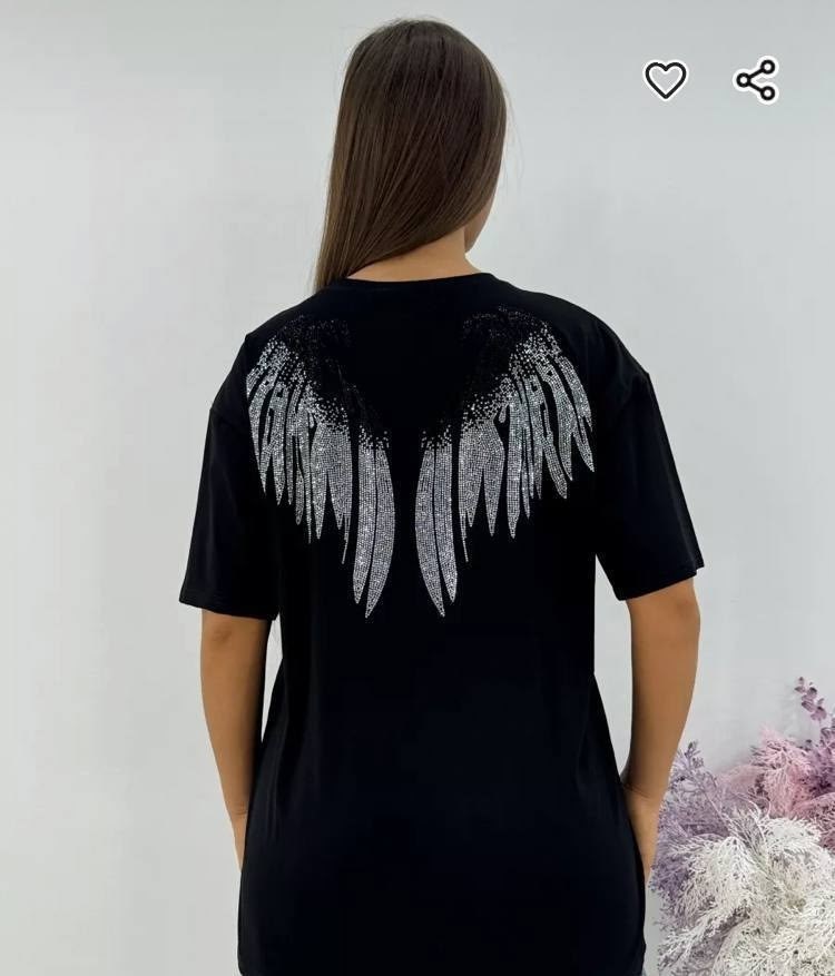 футболки женская,футболка женская со стразами,футболка со стразами,турецкие футболки женские со стразами,футболка с крыльями