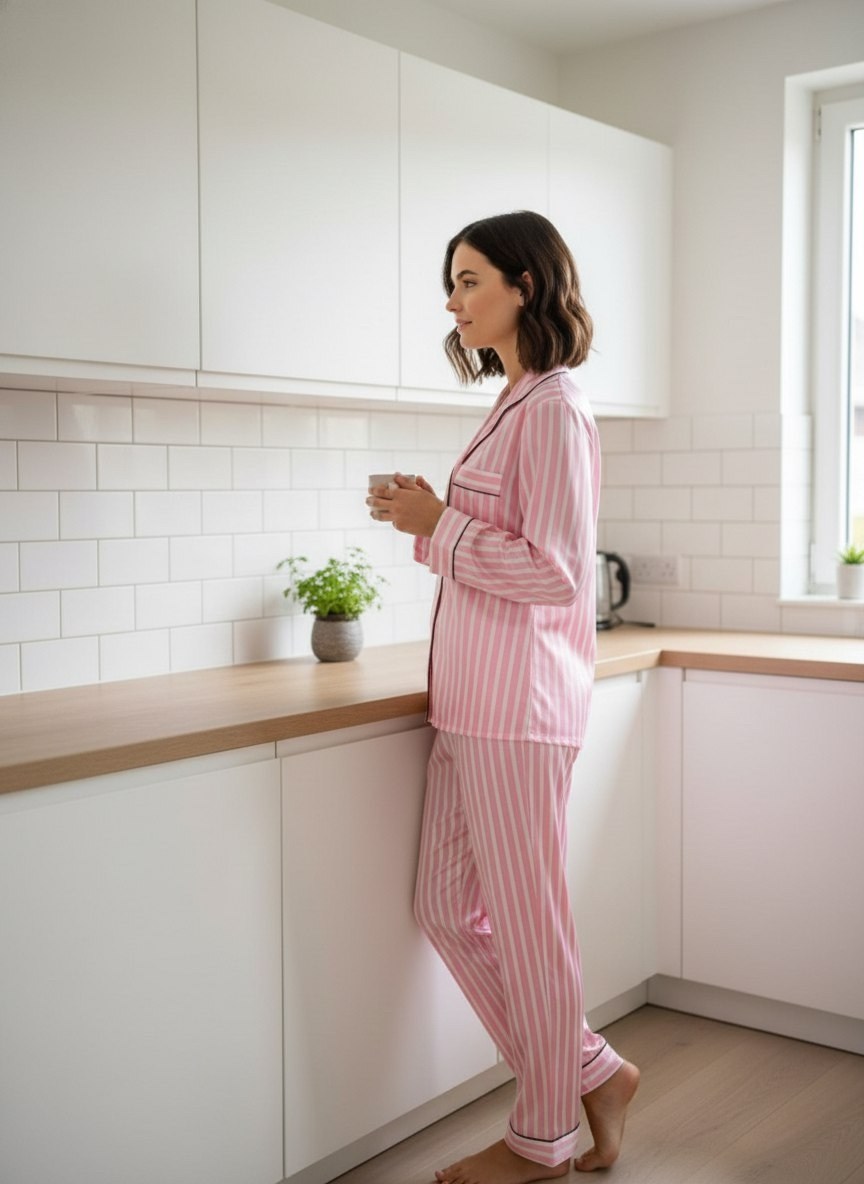 женский пижамный комплект полосатая пижама с принтом атласная шелковая пижама,женская пижама,женский пижамный комплект в полоску розовый,розовая пижама в полоску,женская пижама в розовую полоску