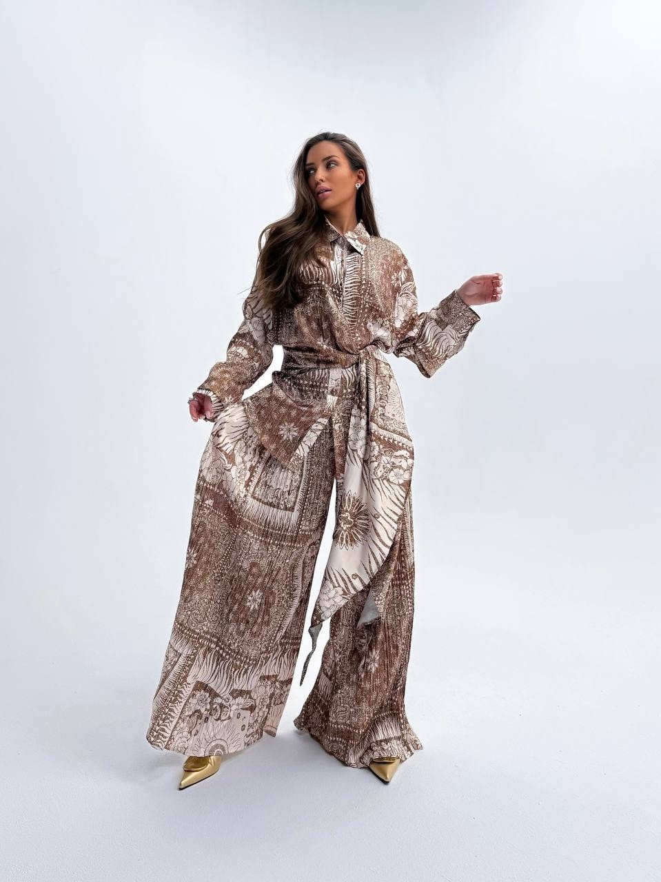 шелковый костюм,костюм с принтом,женские костюмы,женские комбинезоны