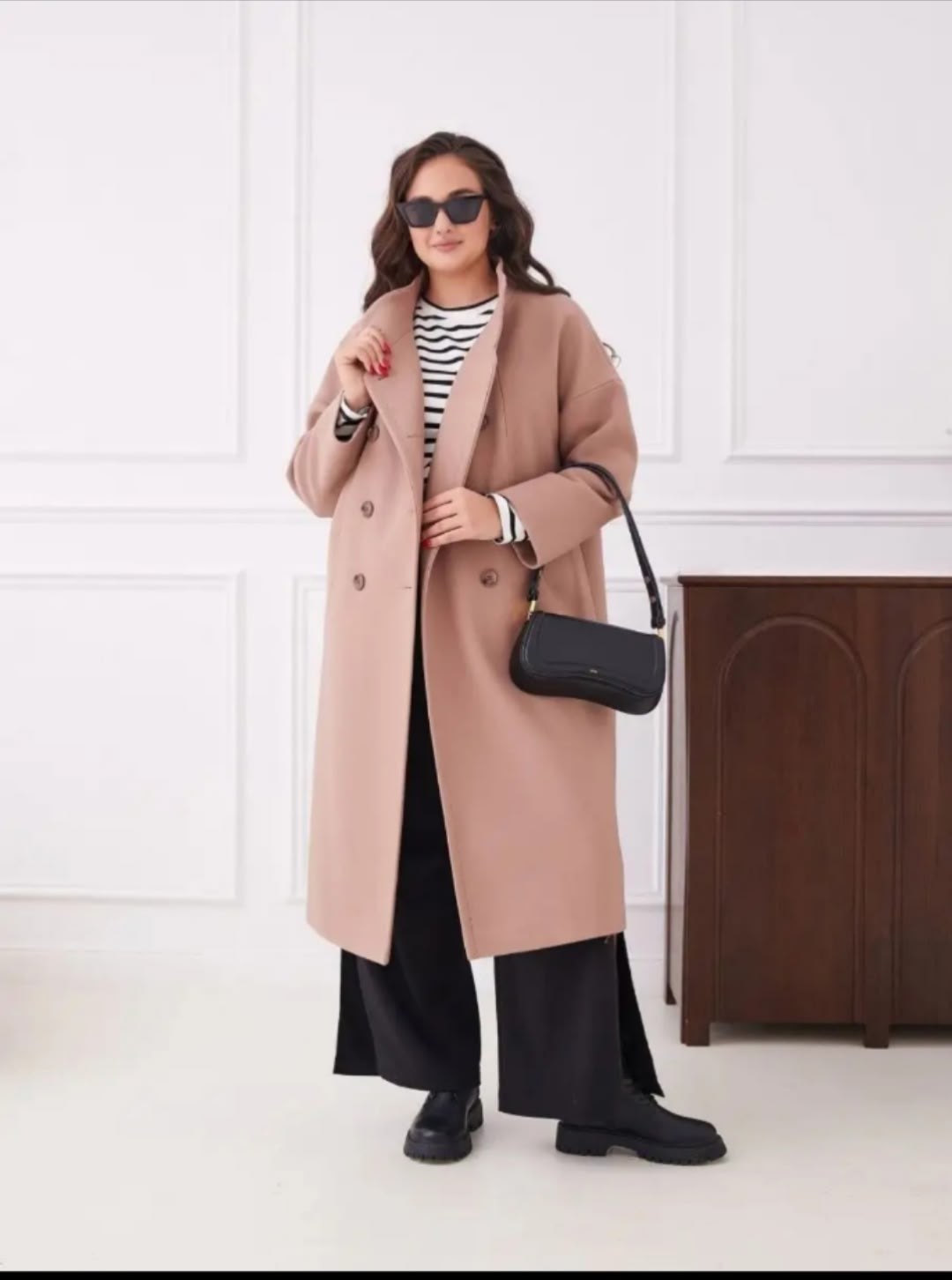 коричневое пальто женское,длинное пальто,пальто коричневое,шерстяное пальто,пальто dava 7006 шоколадное