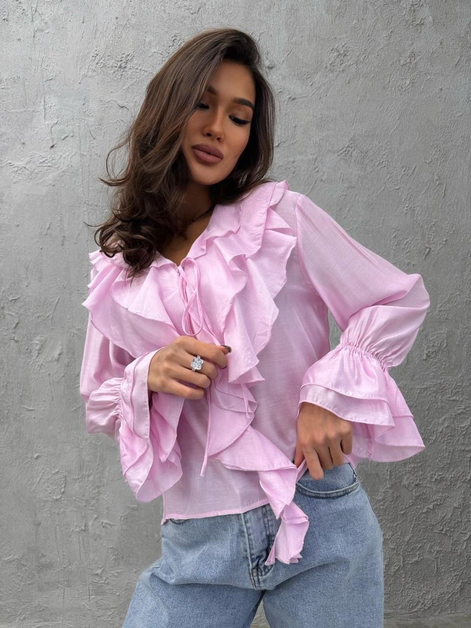 женская блузка,женская блуза,блузка с воланами легкая,блузка из шифона,блузка