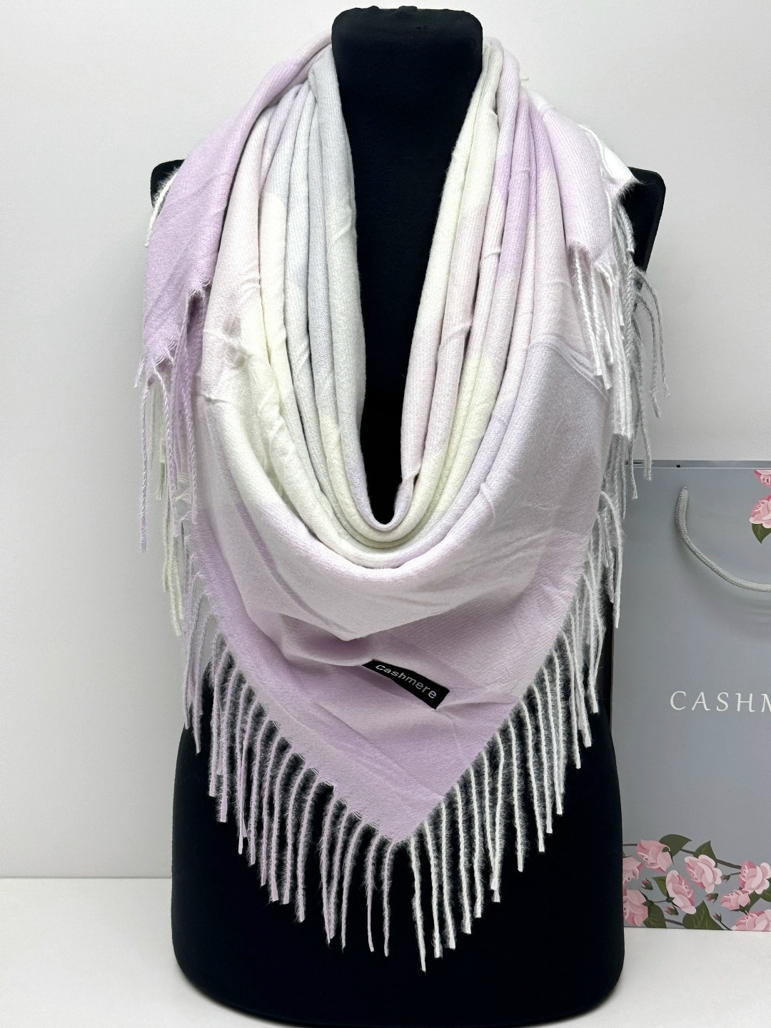 платок женский клетчатый 100*100 см. арт. 1169194,шарф платок,платок женский,теплый кашемировый платок,теплый платок