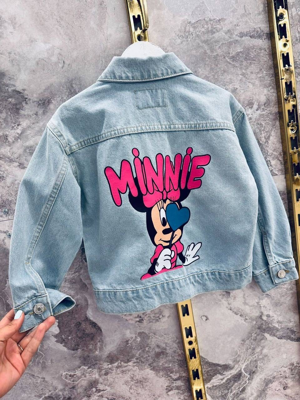 джинсовая куртка для девочек,джинсовая куртка зара с микки маусом дисней,куртка джинсовая zara минни маус,джинсовка для девочки,джинсовая куртка