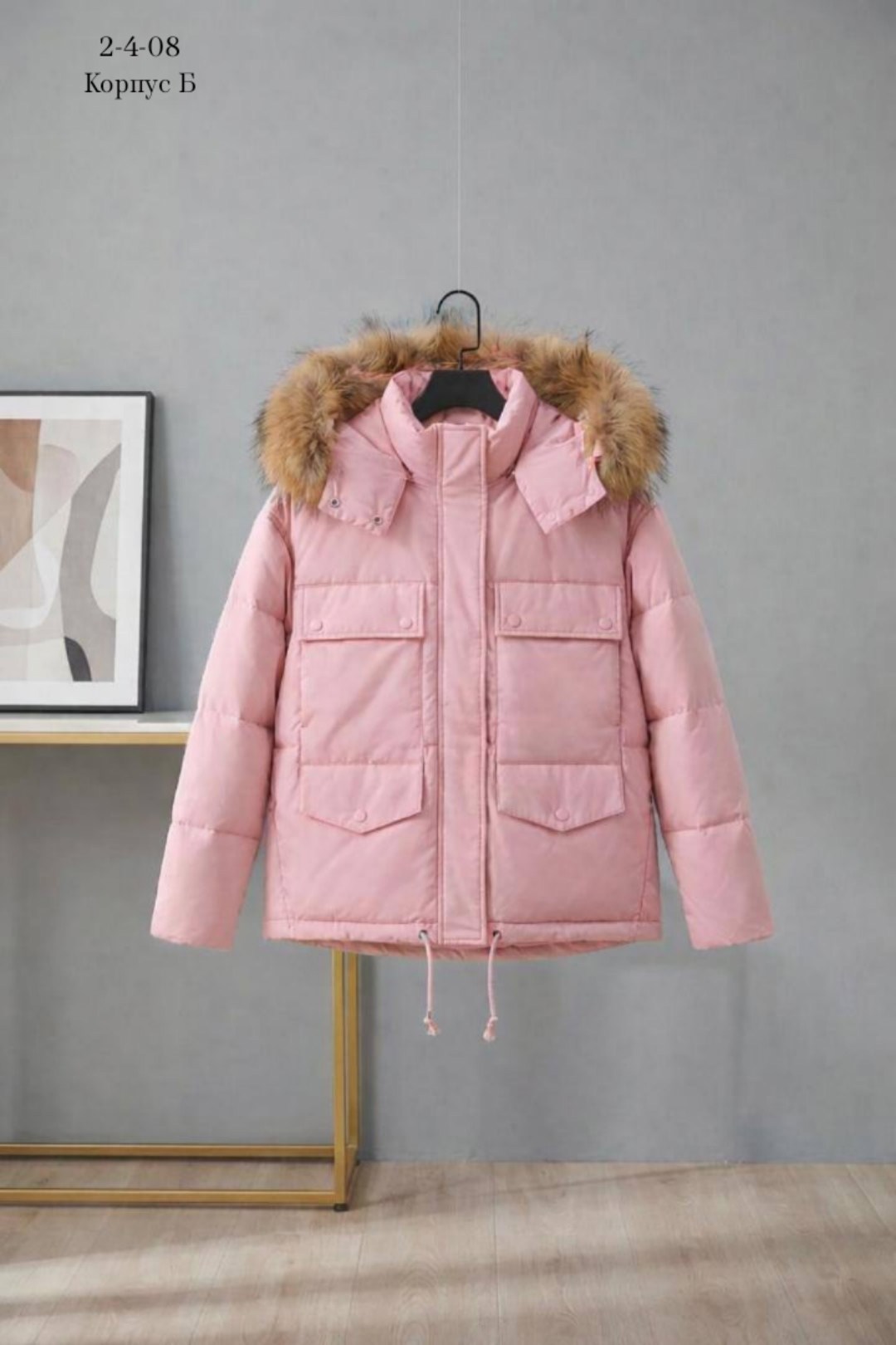 пуховик женский с большим меховым воротником,повседневный женский пуховик с капюшоном и воротником из меха енота,куртка зимняя женская,белый пуховик,женский пуховик средней длины на белом утином пуху