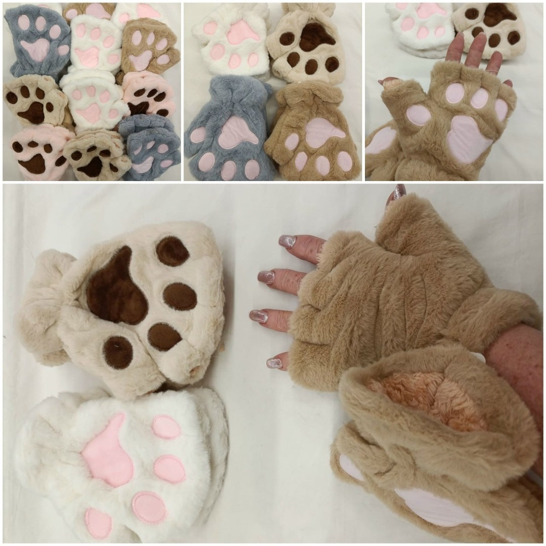 леопардовые перчатки,перчатки с леопардовым принтом,меховые перчатки,митенки лапки,женские перчатки