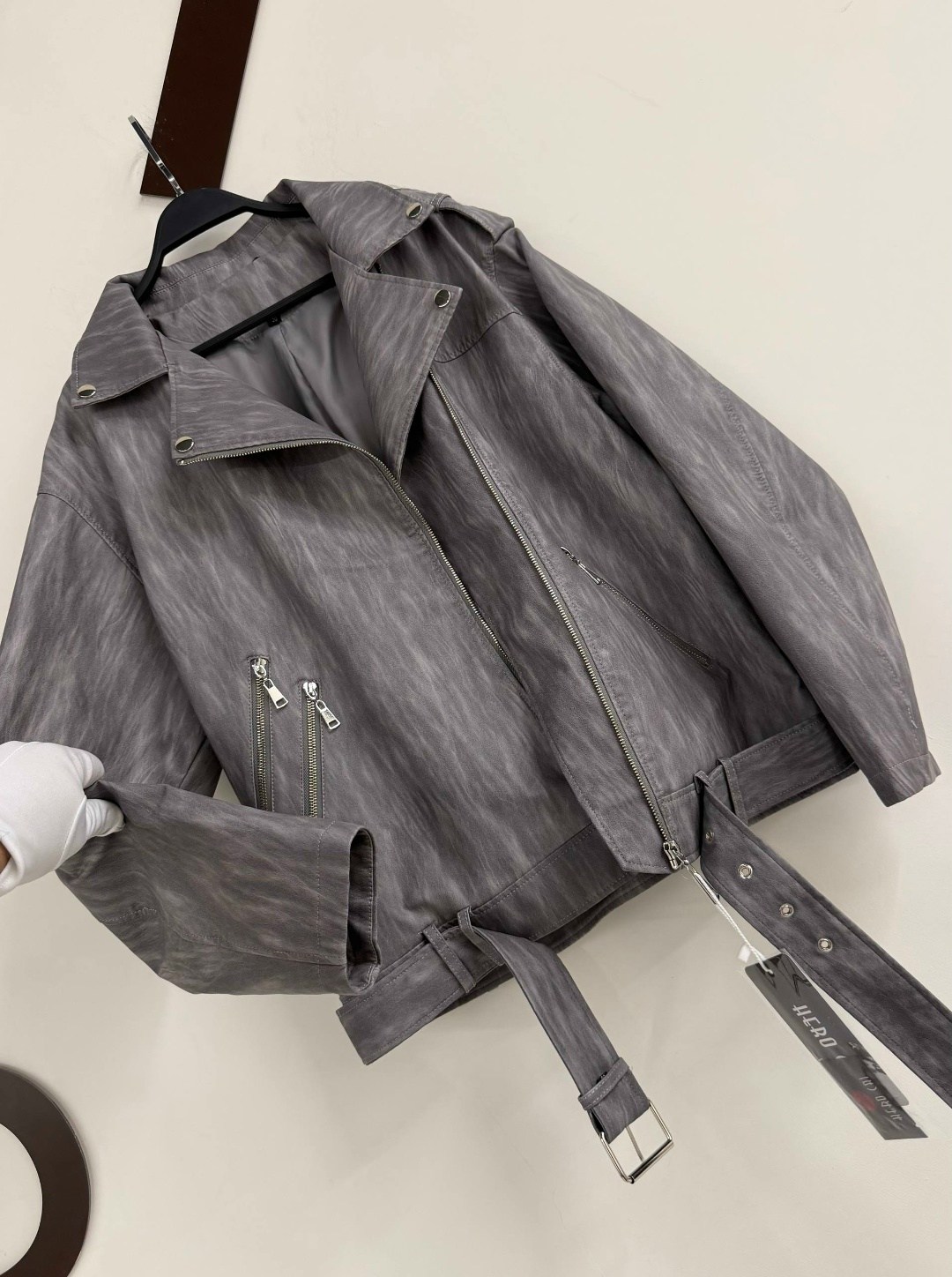 косуха винтажная кожаная куртка серая оверсайз aftfbasic,куртка косуха,куртка ftlzz женская из искусственной кожи,куртка кожаная женская,кожаная куртка косуха