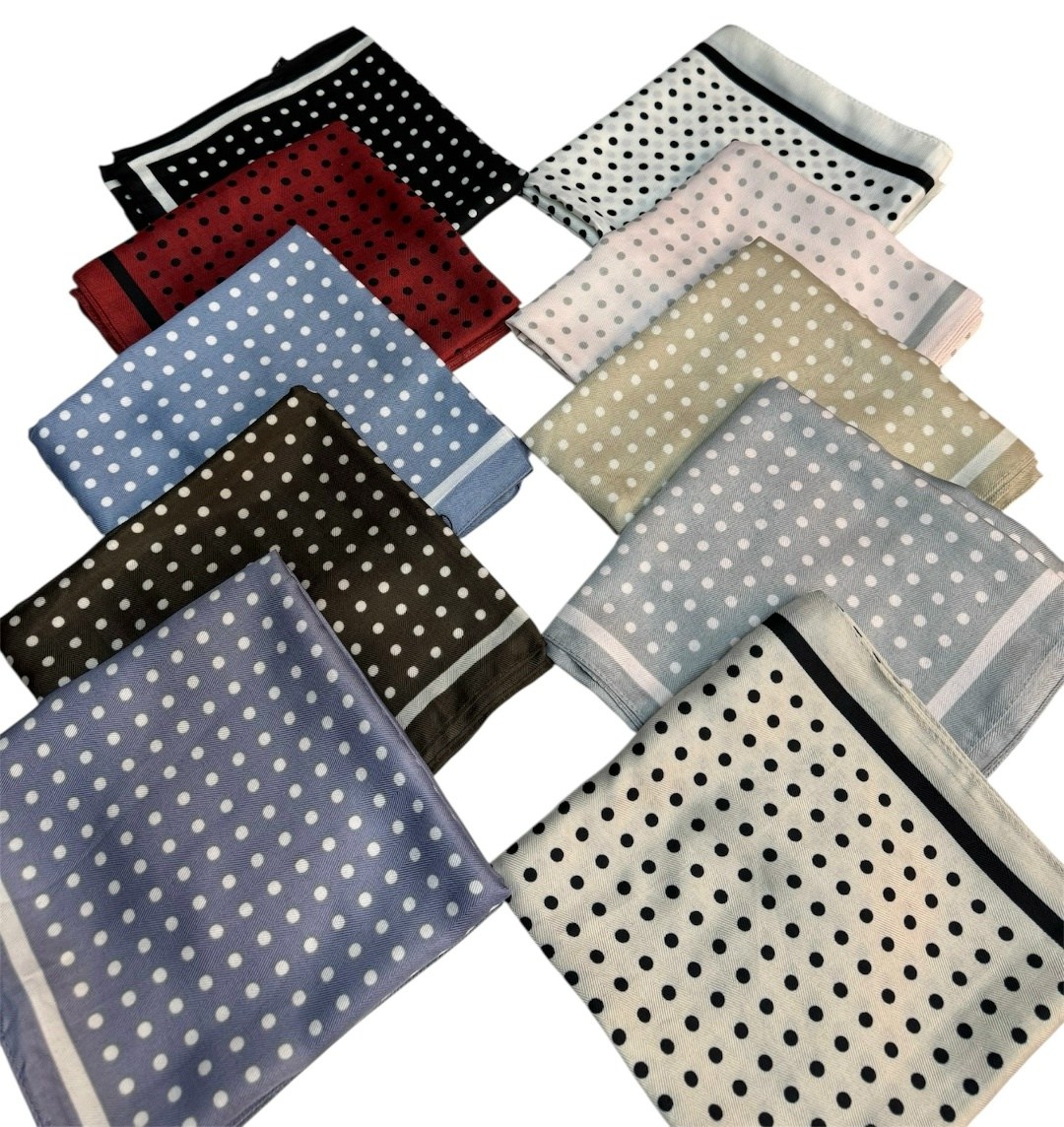 шарф в горошек,платки шарф,платки женские,платок в горошек,шелковый шарф