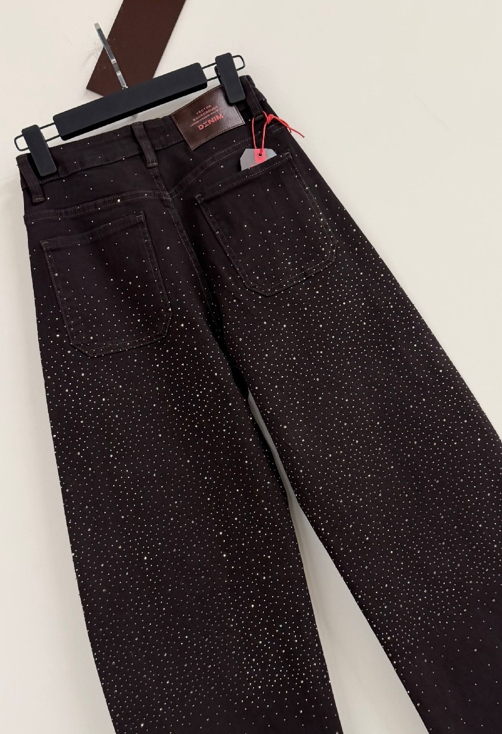 джинсы со стразами,джинсы mango со стразами,женские джинсы со стразами,джинсы женские,джинсы широкого кроя со стразами, коричневый