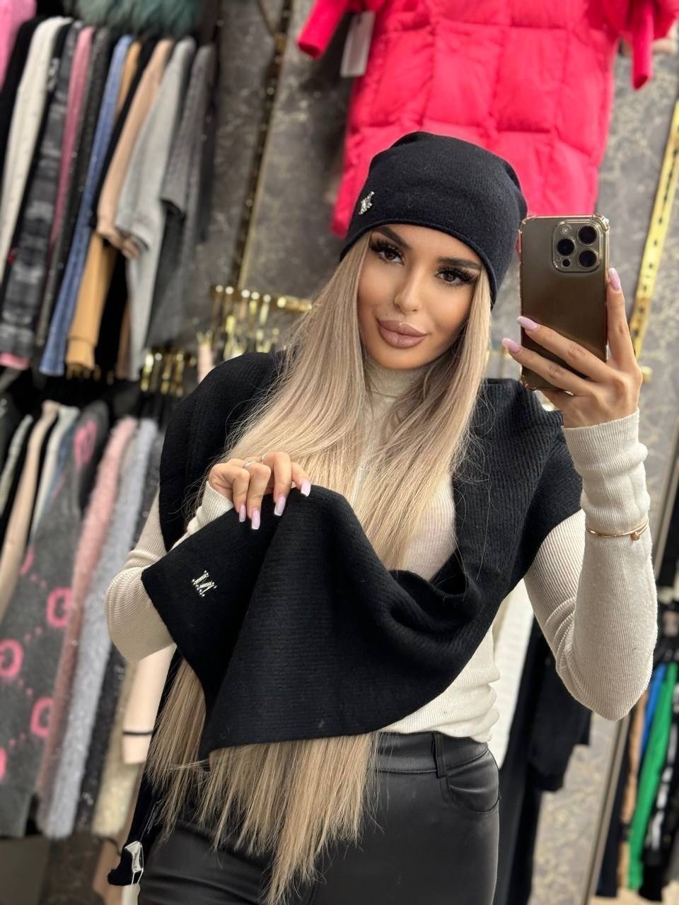 женские шапки,шапка,шапка для женщин,шапка женская вязаная,шапка и снуд ало комплект a&t fashion 530246033