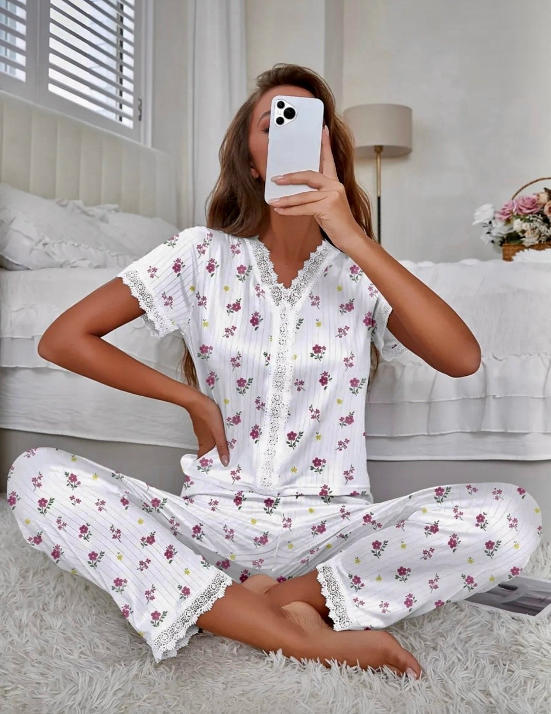 женская домашняя одежда пижамный комплект с принтом вишни,пижама для женщин,женская элегантная пижама с принтом вишни,женская пижама,женские летние пижамы из полиэстера