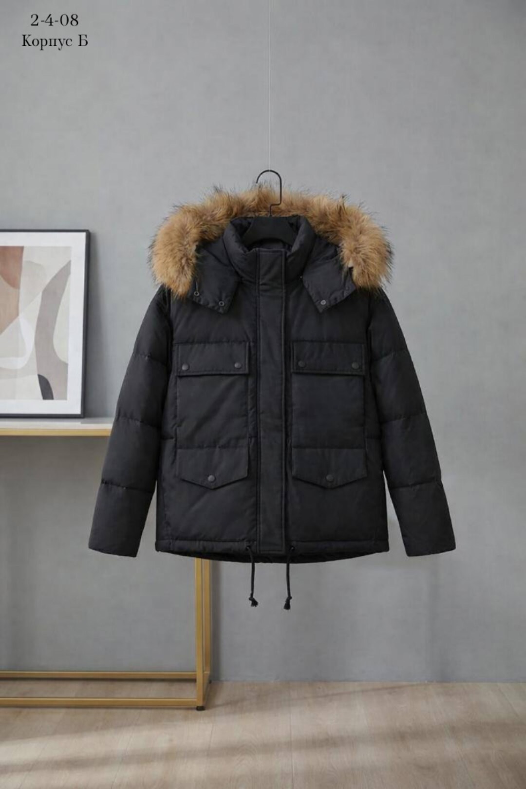 пуховик женский с большим меховым воротником,повседневный женский пуховик с капюшоном и воротником из меха енота,куртка зимняя женская,белый пуховик,женский пуховик средней длины на белом утином пуху