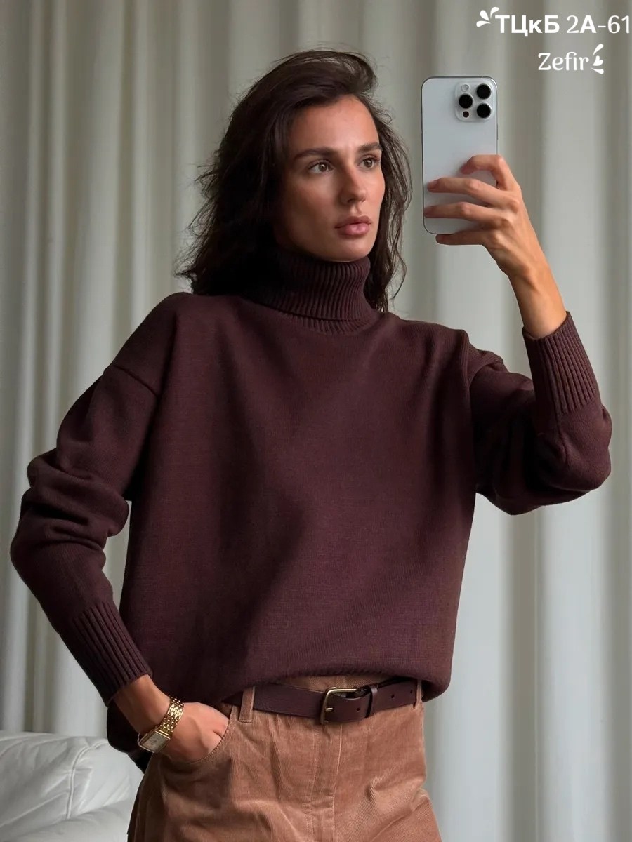 свитер-водолазка свободного кроя max mara leisure коричневый,свитер свободного кроя кофейный,женский свитер,свитер,джемпер женский из кашемира