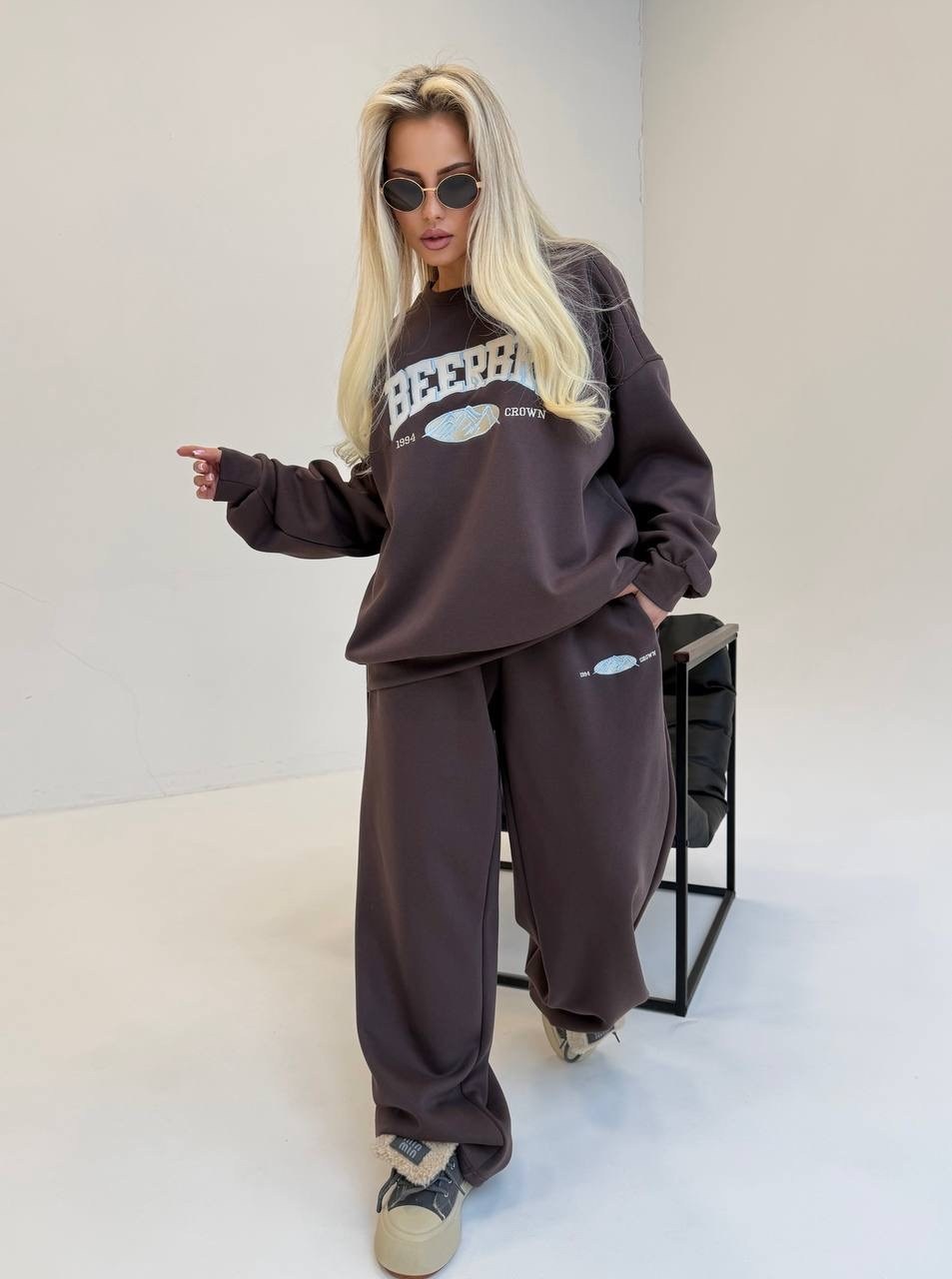 женские костюмы спортивные,свитшот женская,костюм спортивный,костюм спортивный оверсайз los angeles e.secret,костюм на флисе