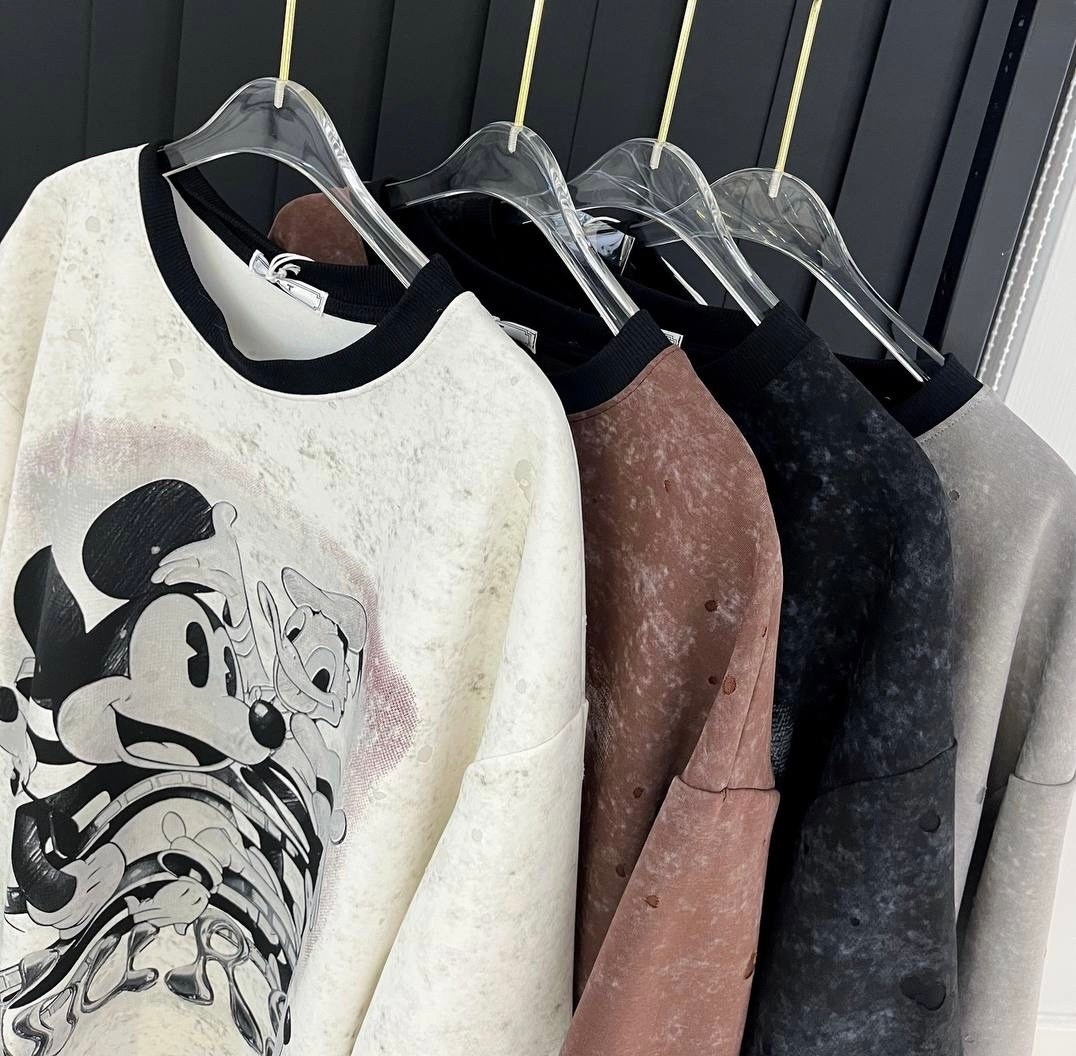 стильная одежда,футболка женская оверсайз варенка мики маус стразы,футболка оверсайз,модные стильные