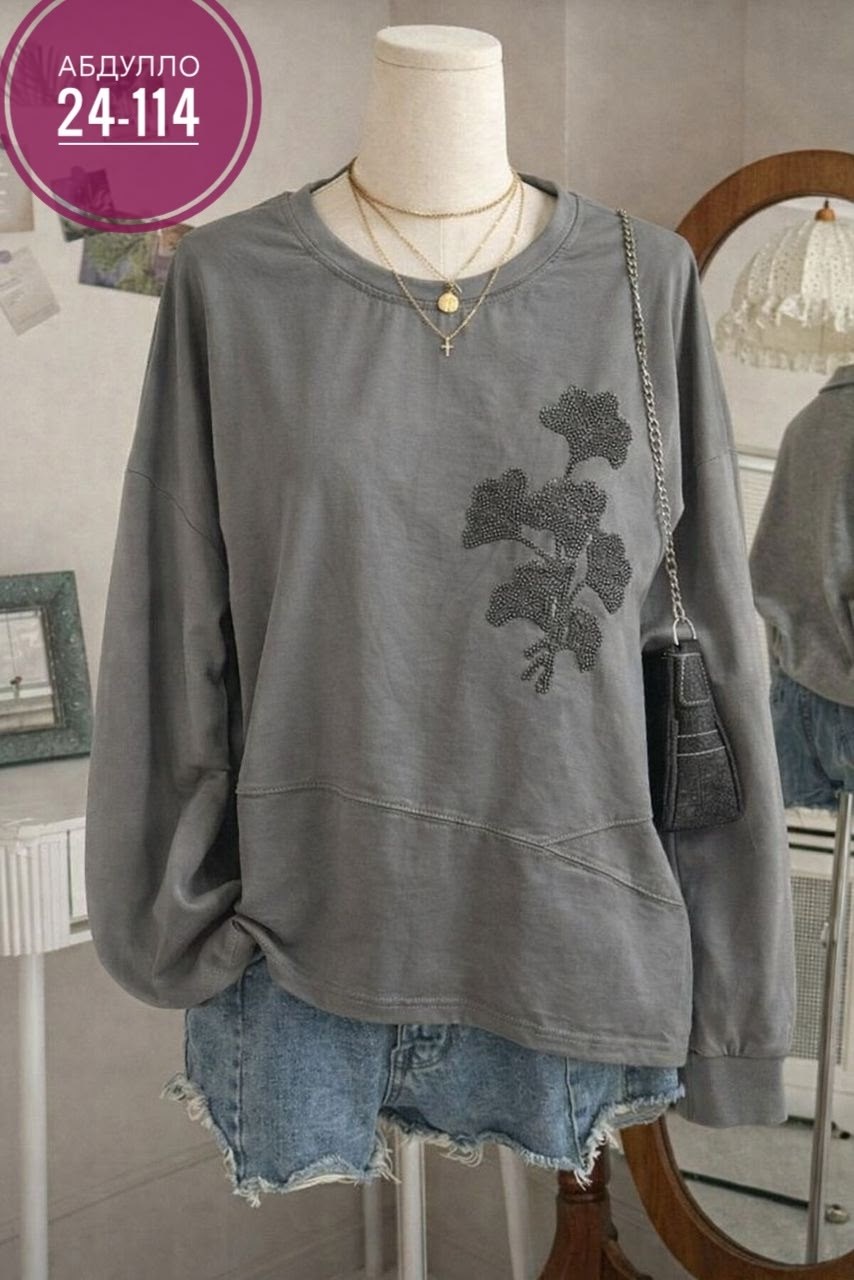 повседневный свитшот,женский свитшот,толстовка модная,женский повседневный свитшот с круглым вырезом и вышивкой в китайском стиле,свитшот