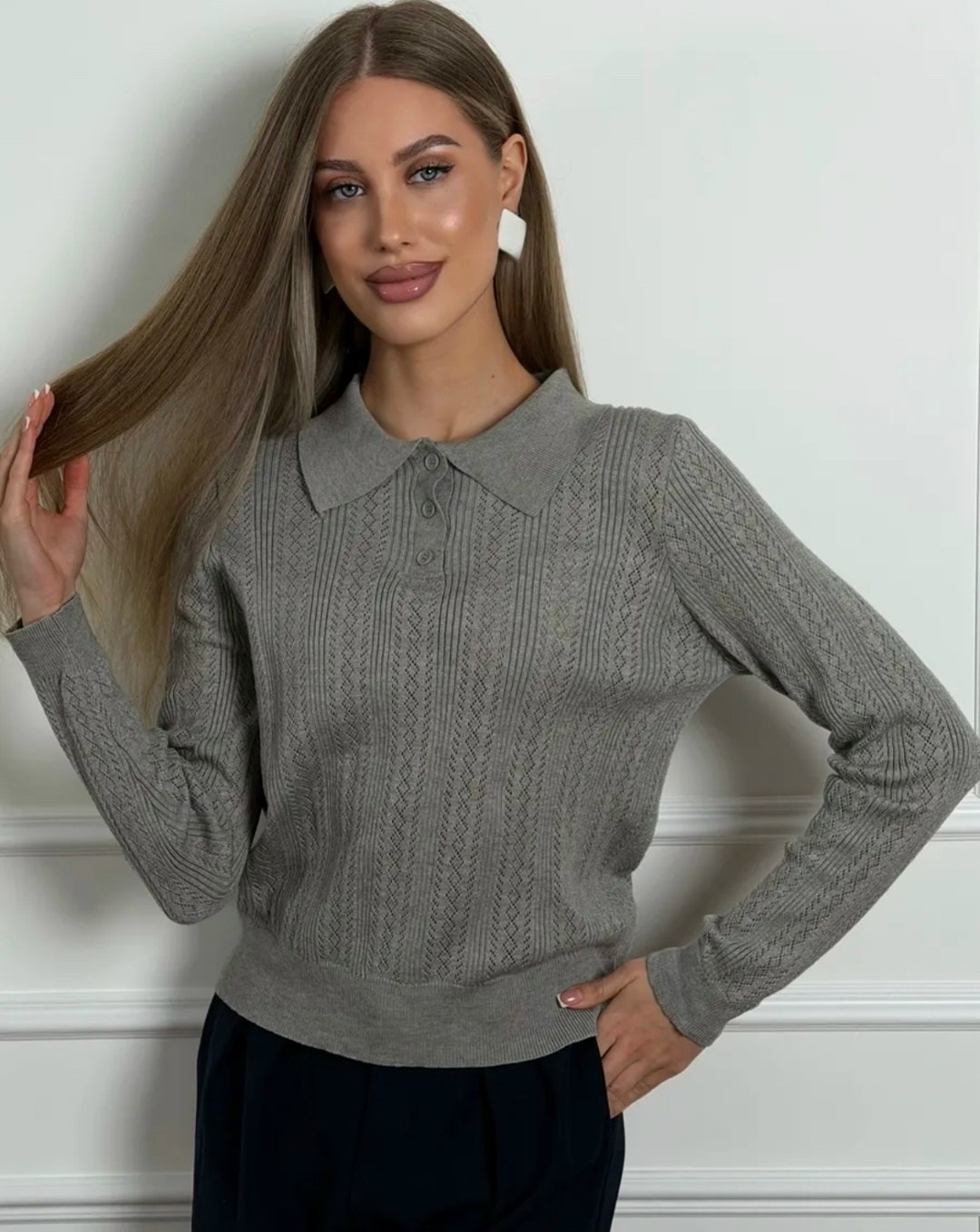 трикотажный свитер brunello cucinelli,женская кофта,джемпер стильный,базовая кофта,кофта поло