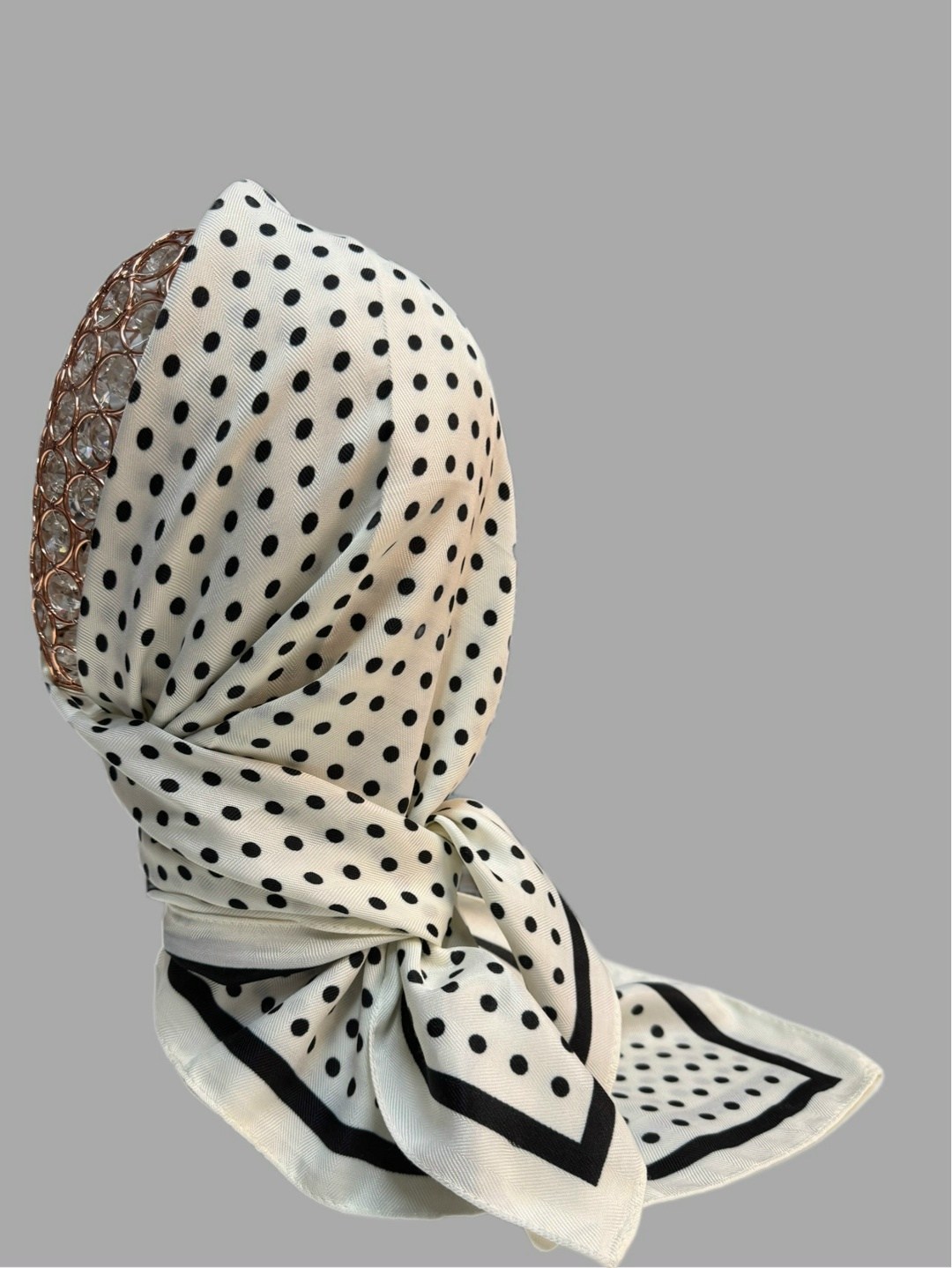 шарф в горошек,платки шарф,платки женские,платок в горошек,шелковый шарф